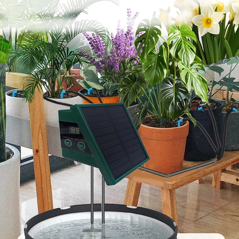 Solar Drip Irrigation System – 10M Auto Garden Watering Kit Drip Irrigation Kit QXL