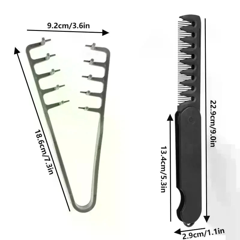 Volumizing Wide-Tooth Comb & Folding Comb Set | All Hair Types Hair Styling Comb Set QXL