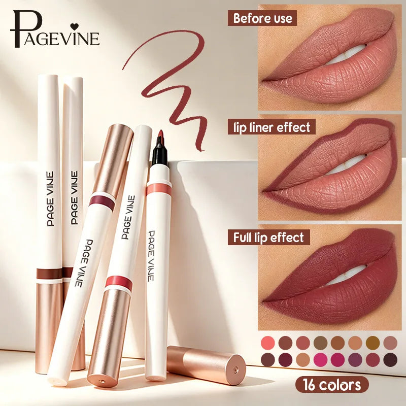 2-in-1 Matte Lip Liner & Lipstick Pencil | 12 Shades Lip Liner Pencil QXL