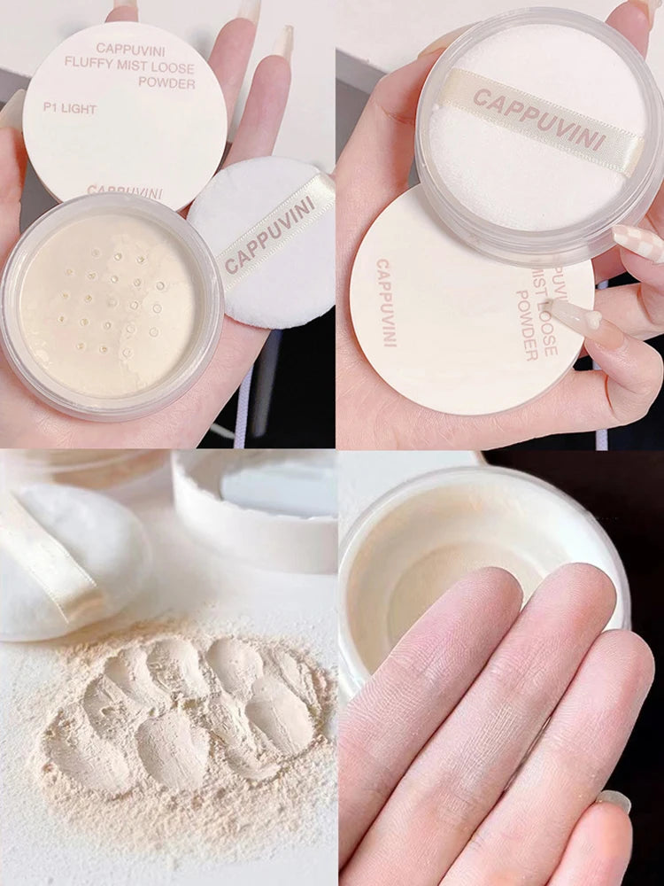 Cappuvini Velvet Mist Loose Setting Powder – Matte Finish Loose Setting Powder QXL