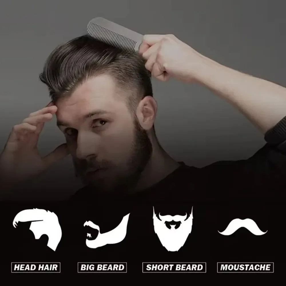 Stainless Steel Pocket Beard Comb | Mini Men's Mustache Tool Beard & Hair Comb QXL