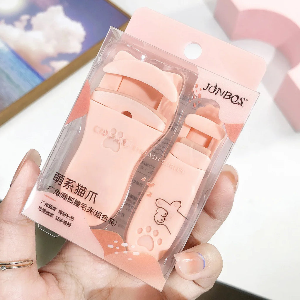 Cat Claw Wide-Angle Partial Eyelash Curler | Long-Lasting Curl Eyelash Curler QXL Pink Set