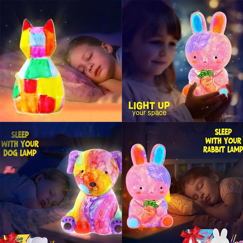 DIY Glow-in-the-Dark Animal Painting Kit | Kids Night Light DIY Art Craft Kit QXL