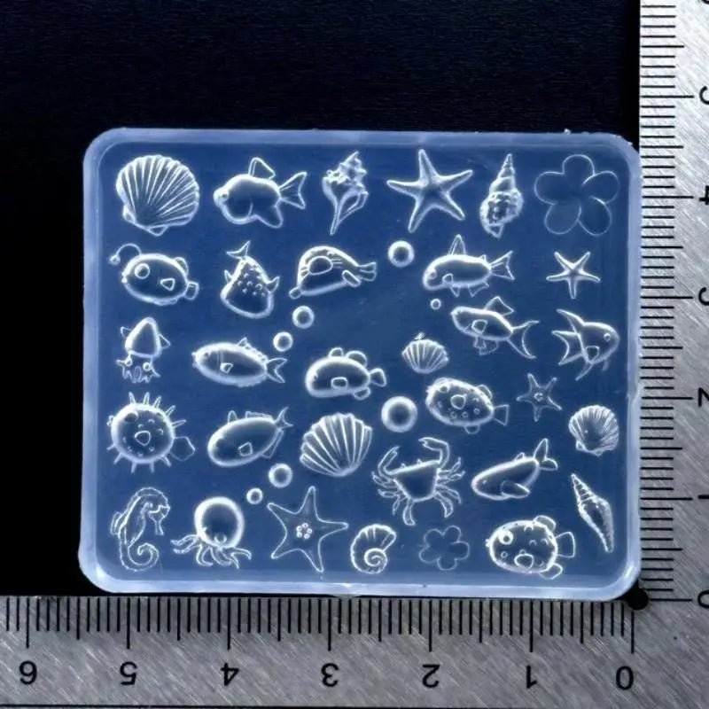 3D Ocean Silicone Nail Mold | Seashell Starfish Resin Stencil Silicone Nail Mold QXL A2