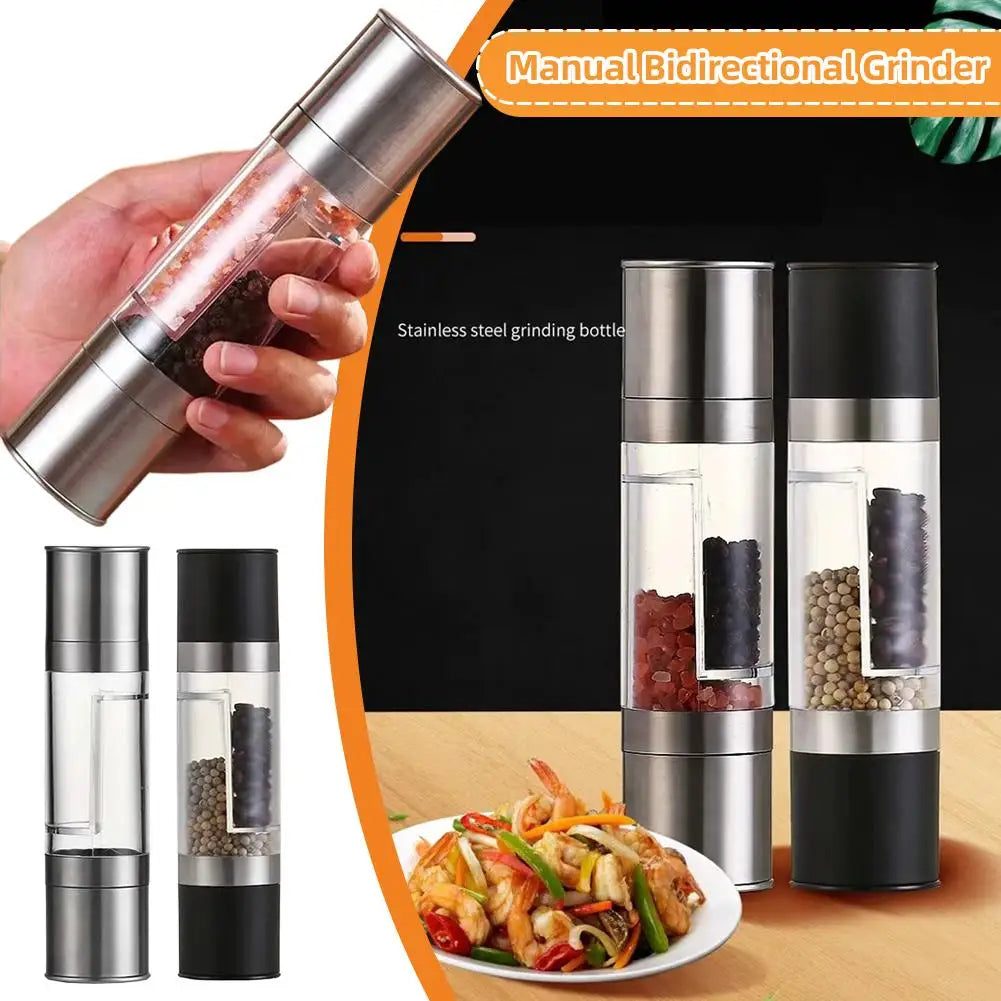 2-in-1 Salt & Pepper Grinder | Adjustable Ceramic Mill Spice Grinder QXL