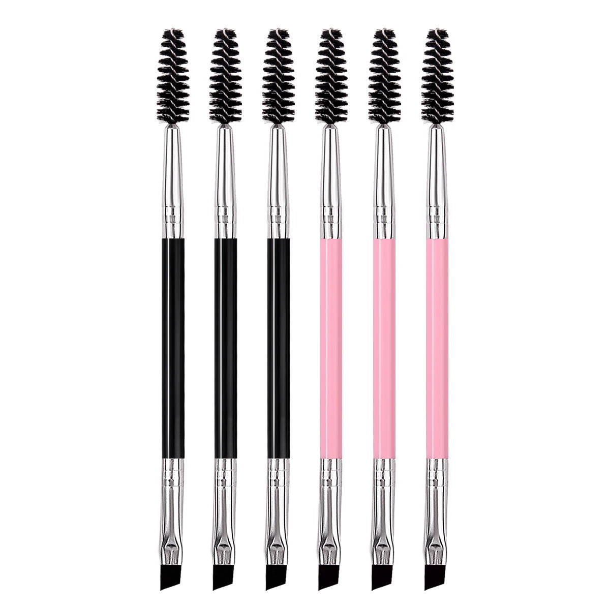 KOSSHOW 6-Pc Double-End Eyebrow & Lash Brush Set Eyebrow Brush Set QXL MULTI Nylon