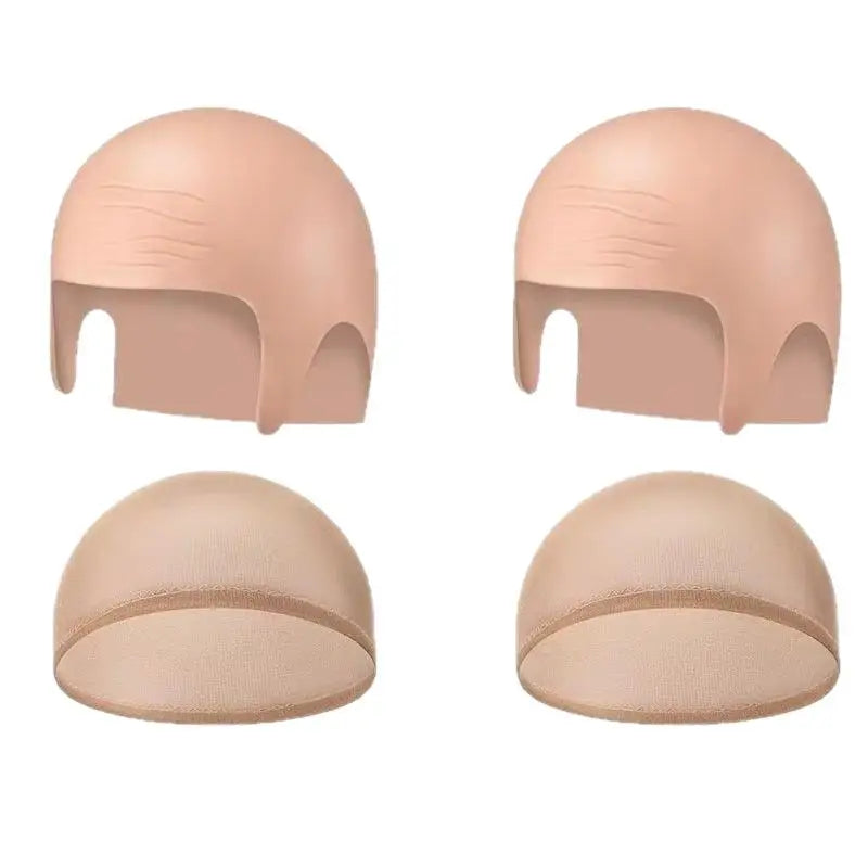 Realistic Latex Bald Cap Set | Halloween Cosplay Wig Cap Bald Cap Costume QXL