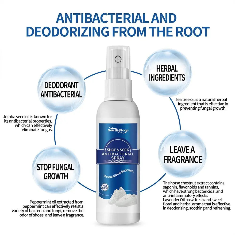 Shoe & Foot Deodorizer Spray | Natural Plant Extract 60ml Foot Deodorizer Spray QXL