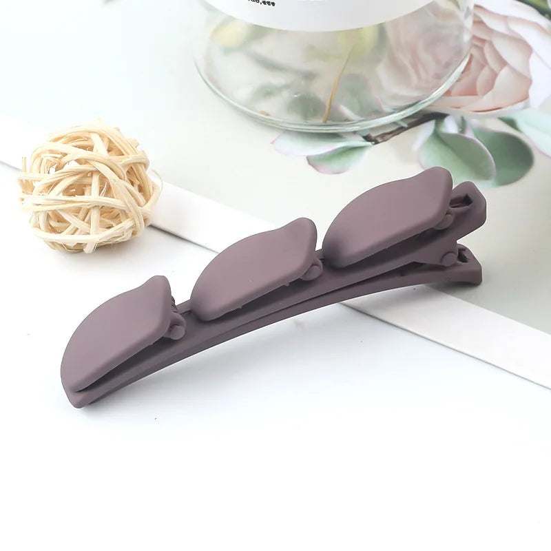 Duckbill Hair Clip | Anti-Flyaway Side Barrette for Women Hair Clip Barrette QXL purple powder