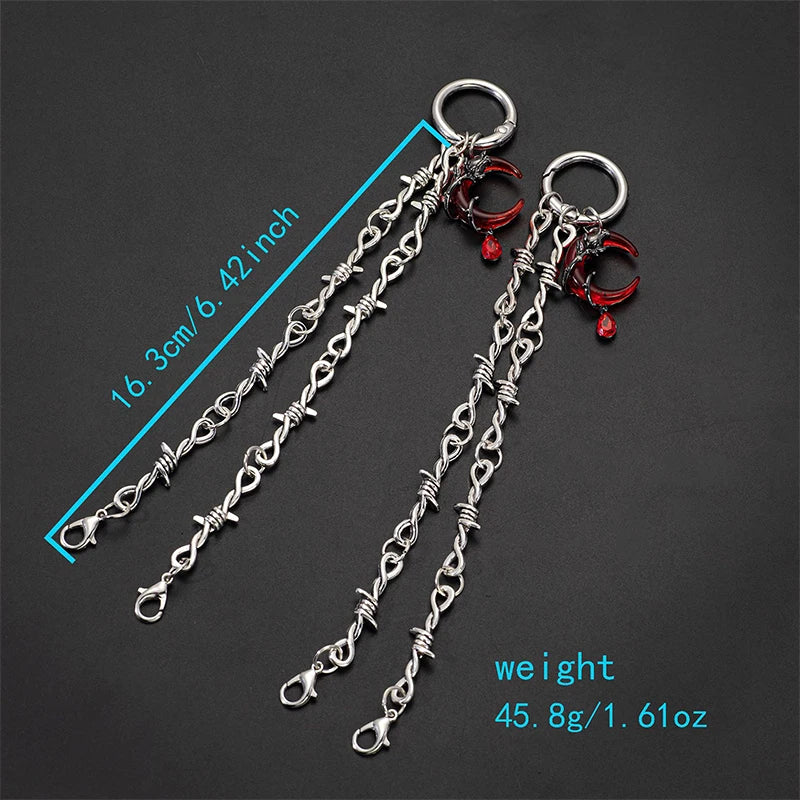 Gothic Punk Double Thorn Shoe Chain | Detachable DIY Decor Shoe Decor Chain QXL