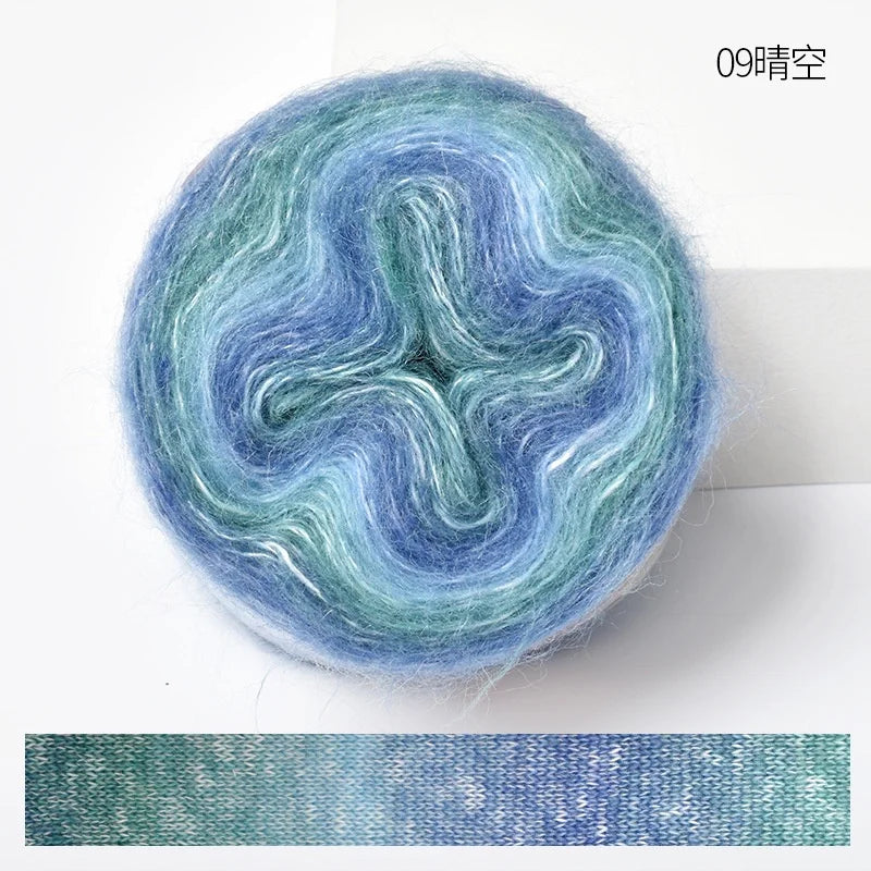 Gradient Mohair Blended Yarn 50g | Soft Fancy Wool for Knitting Mohair Blended Yarn QXL 9