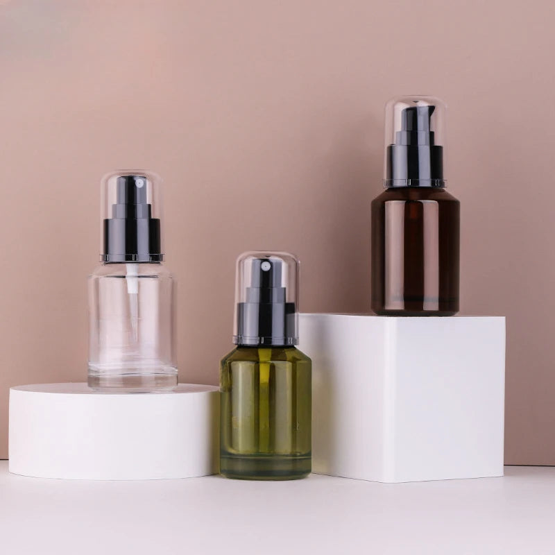 60ml Refillable Glass Lotion Bottle with Pump – Travel Size Cosmetic Pump Bottle QXL