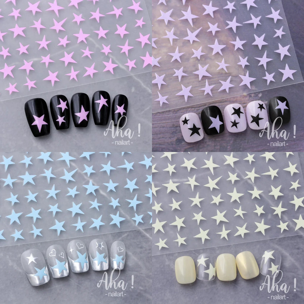 5D Kawaii Macaron Star Nail Art Stickers | DIY Decals Nail Art Stickers QXL