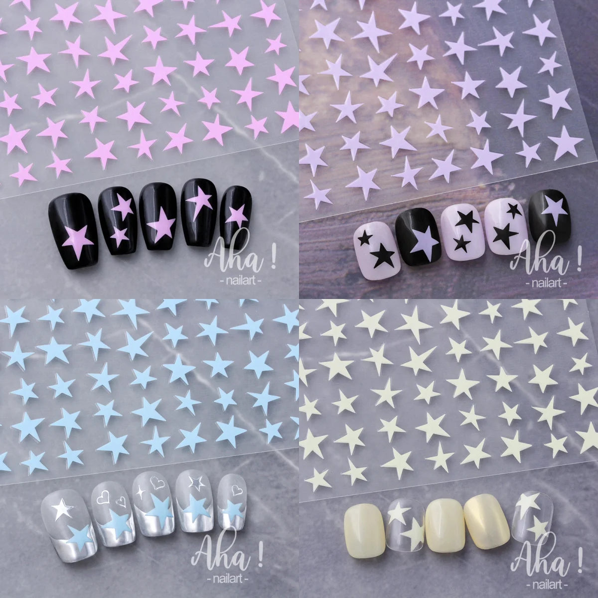 5D Kawaii Macaron Star Nail Art Stickers | DIY Decals Nail Art Stickers QXL