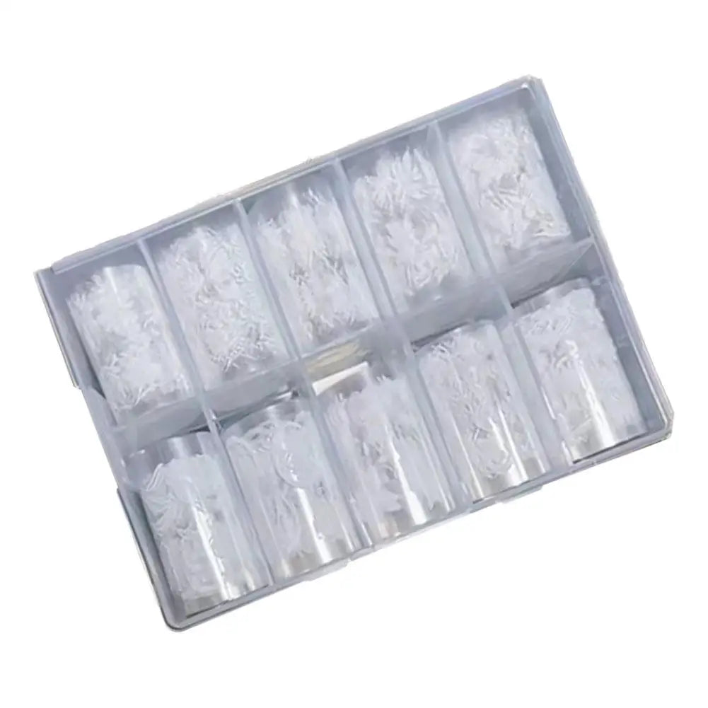 10-Pack Pink Plaid Nail Art Transfer Foils | DIY Manicure Decals Nail Transfer Foils QXL B CN
