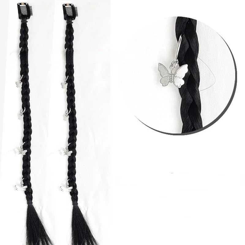 2-Pack Clip-In Braided Hair Extensions | Synthetic Twist Clip-In Hair Extensions QXL ldhd 2Pcs