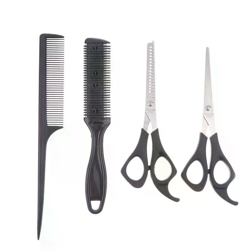 4-Pc Hair Scissors Set | Thinning & Cutting Shears Kit Hair Cutting Scissors QXL
