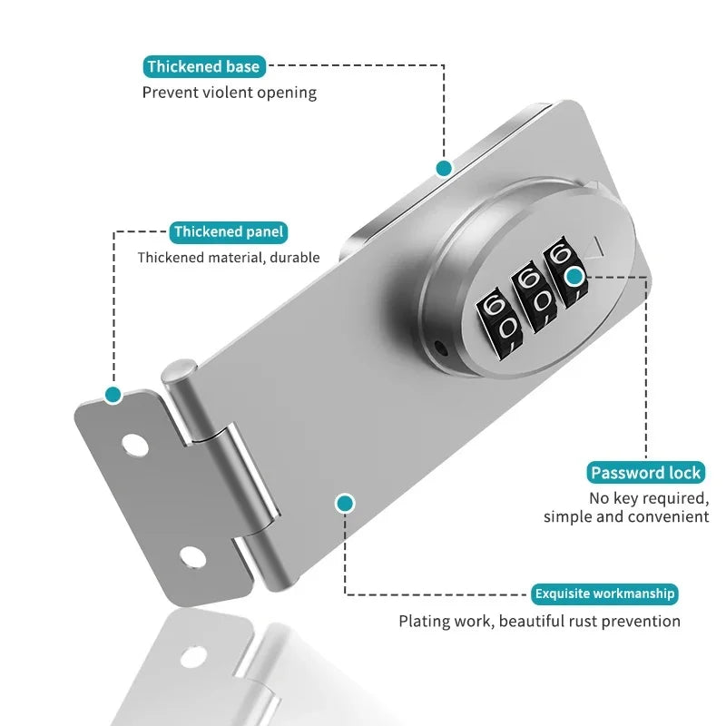 Mechanical Password Slide Latch Lock – Doors, Cabinets & Gates Combination Slide Lock QXL