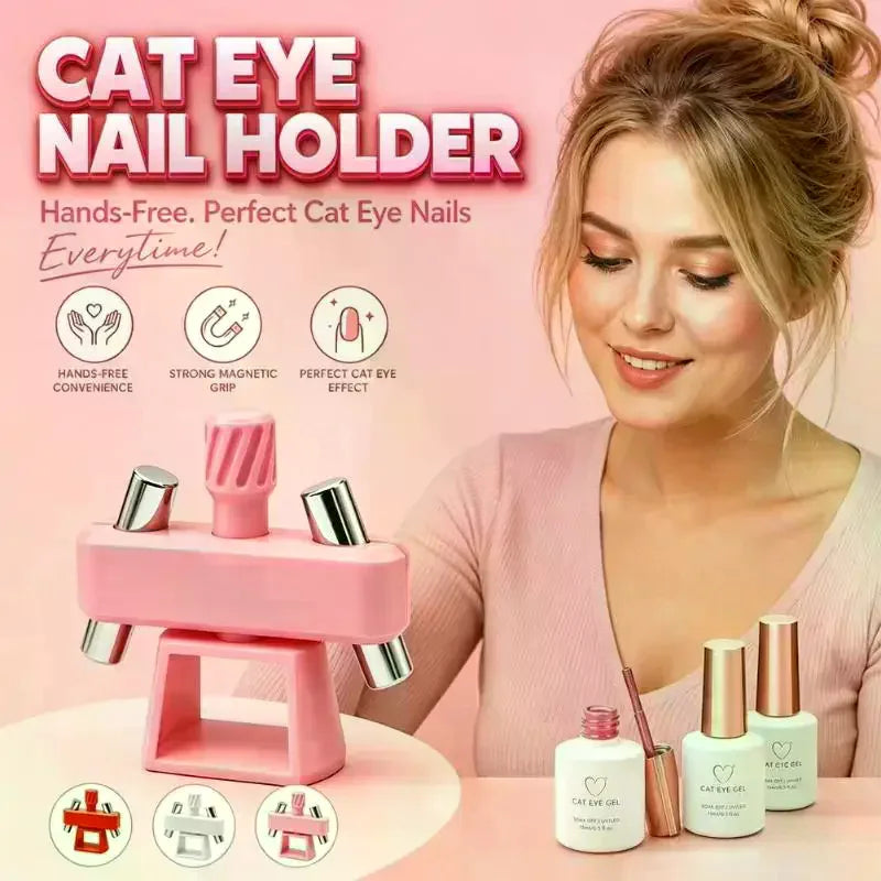 Glass Bead Cat Eye Nail Magnet Tool | 4-Head Manicure Set Nail Art Magnet Tool QXL
