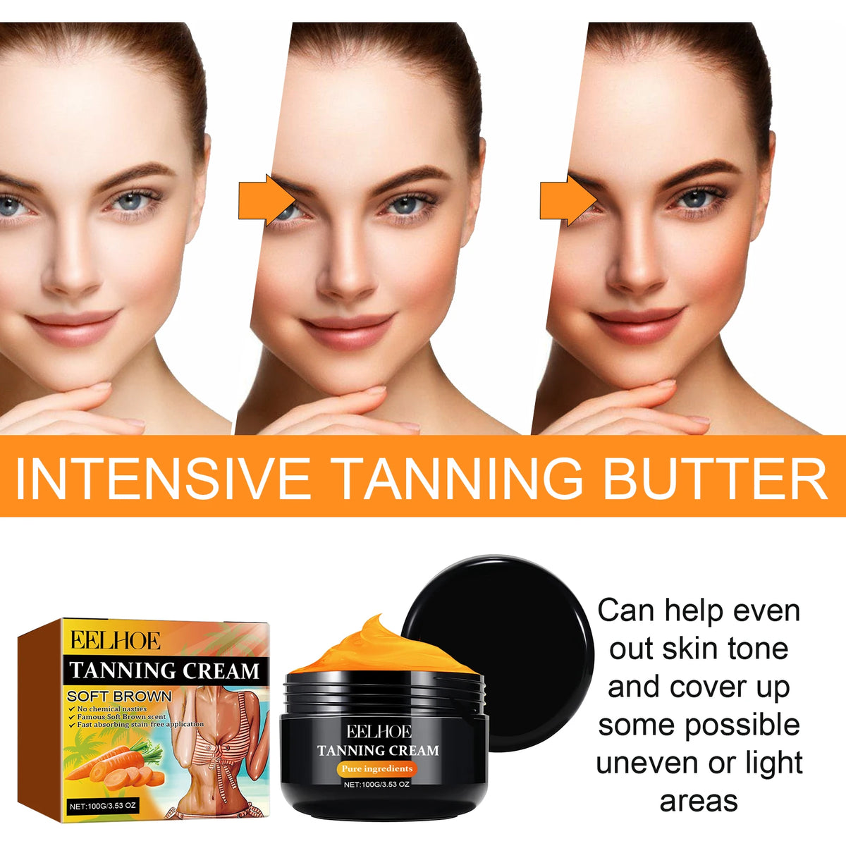 Eelhoe Self-Tanning Lotion | Sunless Bronzer Face & Body Self-Tanning Lotion QXL