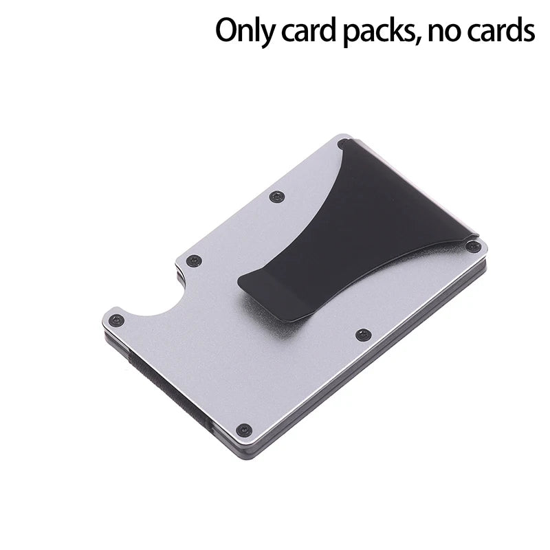 Slim RFID Minimalist Wallet – Aluminum Money Clip & Card Holder RFID Slim Wallet QXL A6