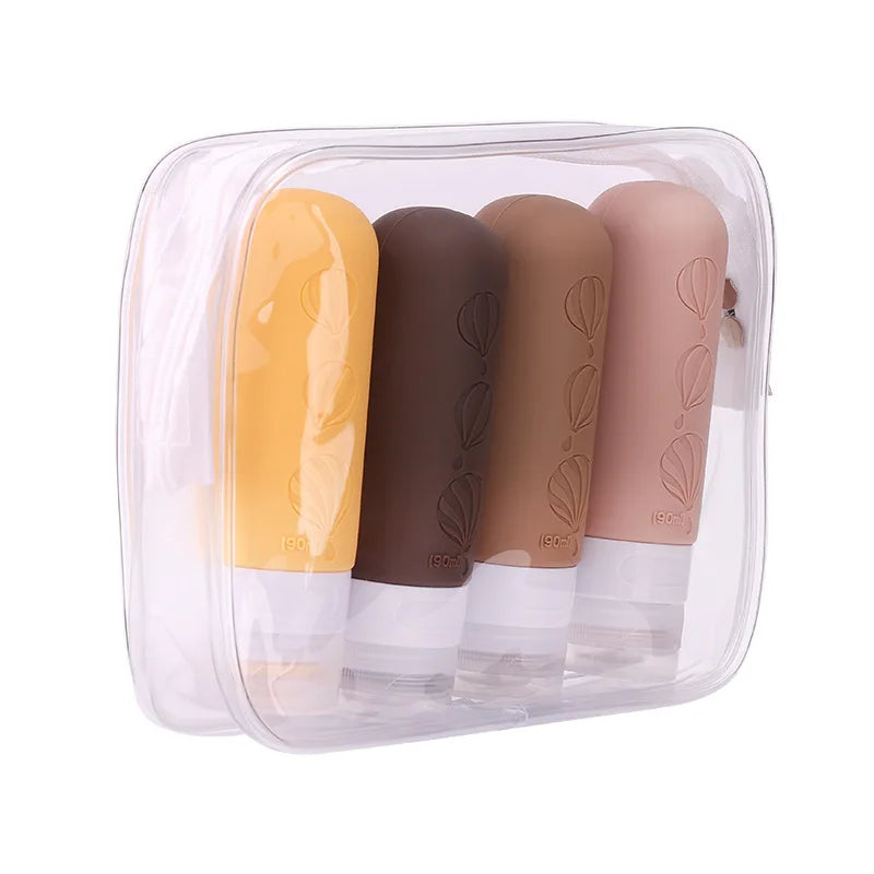 4-Pack 90ml Leak-Proof Silicone Travel Bottles | TSA 3oz Silicone Travel Bottles QXL