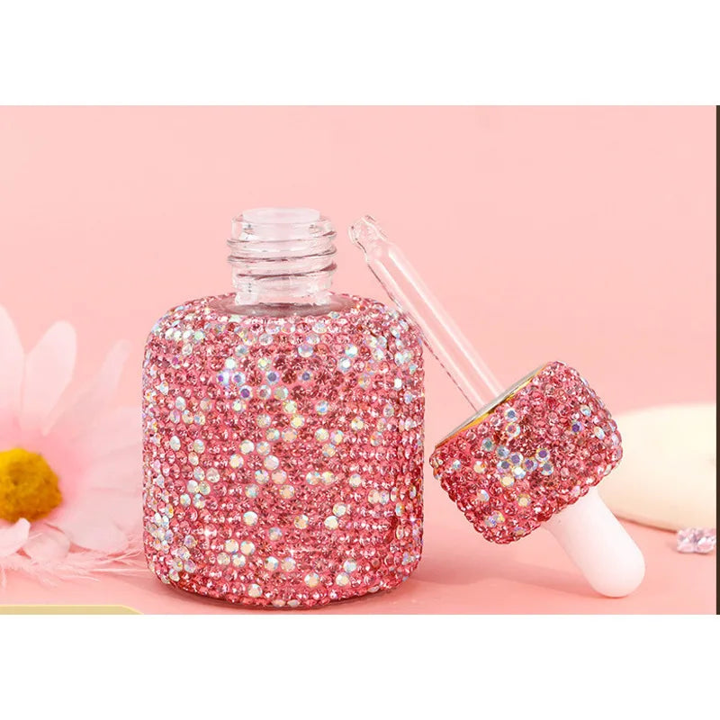Diamond-Encrusted 30ml Glass Essential Oil Dropper Bottle Pink Essential Oil Bottle QXL