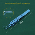 Toothed Precision Tweezers | Titanium & Steel Eyelid Tool Precision Eyelid Tweezers QXL 5 Blue