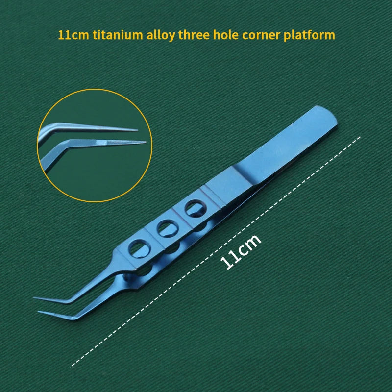 Toothed Precision Tweezers | Titanium & Steel Eyelid Tool Precision Eyelid Tweezers QXL 5 Blue