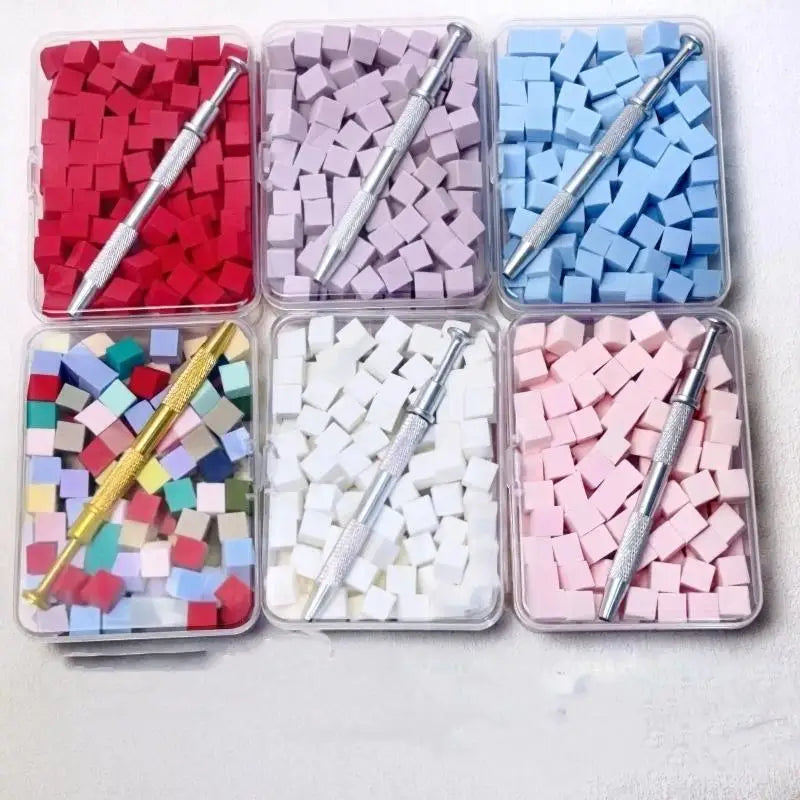 100-Pack Gradient Sponge Brushes for Nail Art Gel & Glitter Nail Art Sponge Brush QXL