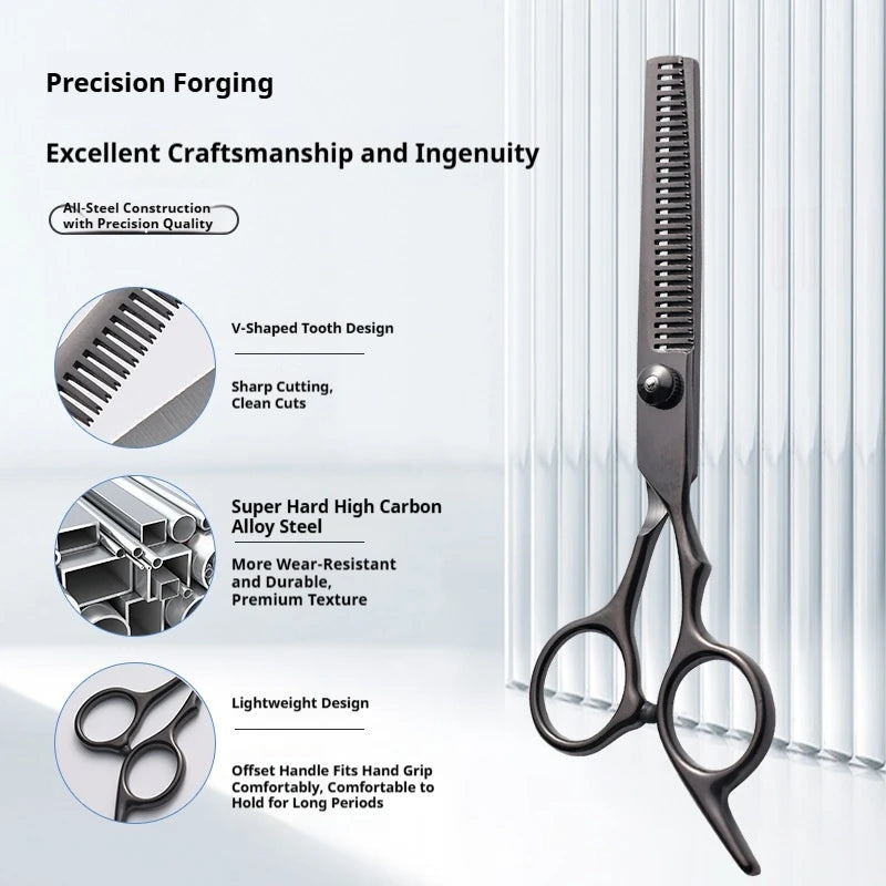 6-Inch Hair Scissors & Thinning Shears Barber Set | Stainless Hair Cutting Shears QXL