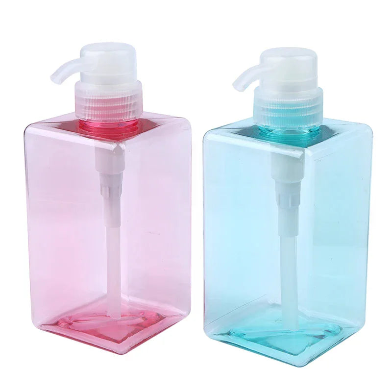 450ml Square Refillable Pump Bottle for Lotion & Shampoo Pump Dispenser Bottle QXL