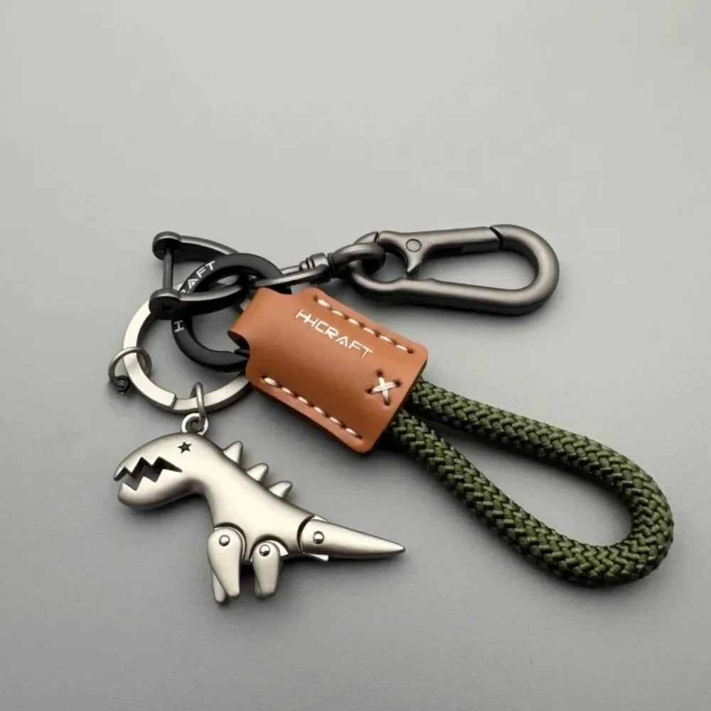 Leather Woven Rope Metal Keychain | Bag & Car Pendant Leather Keychain QXL
