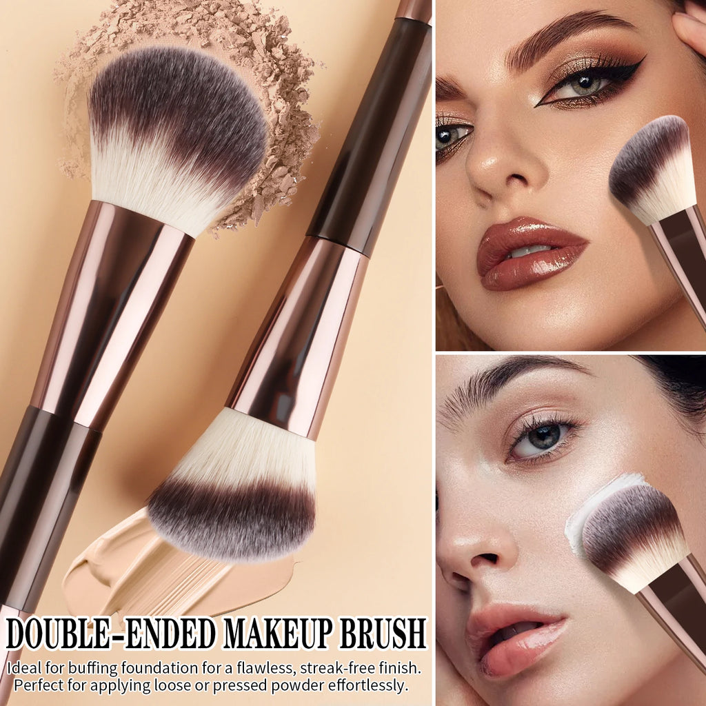 6-Pc Double-Ended Makeup Brush Set | Full Face Cosmetic Tools Makeup Brush Set QXL