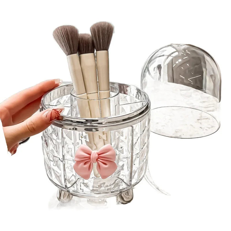 Rotating Dustproof Makeup Brush & Lipstick Organizer Makeup Storage Organizer QXL