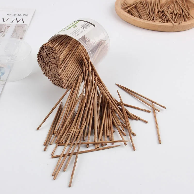 800-Pack Carbonized Bamboo Toothpicks | Eco-Friendly Picks Disposable Toothpicks QXL