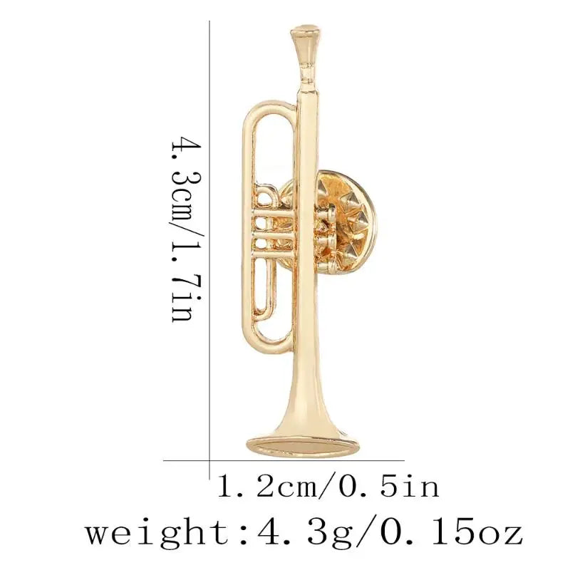 Musical Instrument Enamel Brooch Pin | Trumpet Violin Saxophone Enamel Brooch Pin QXL A2