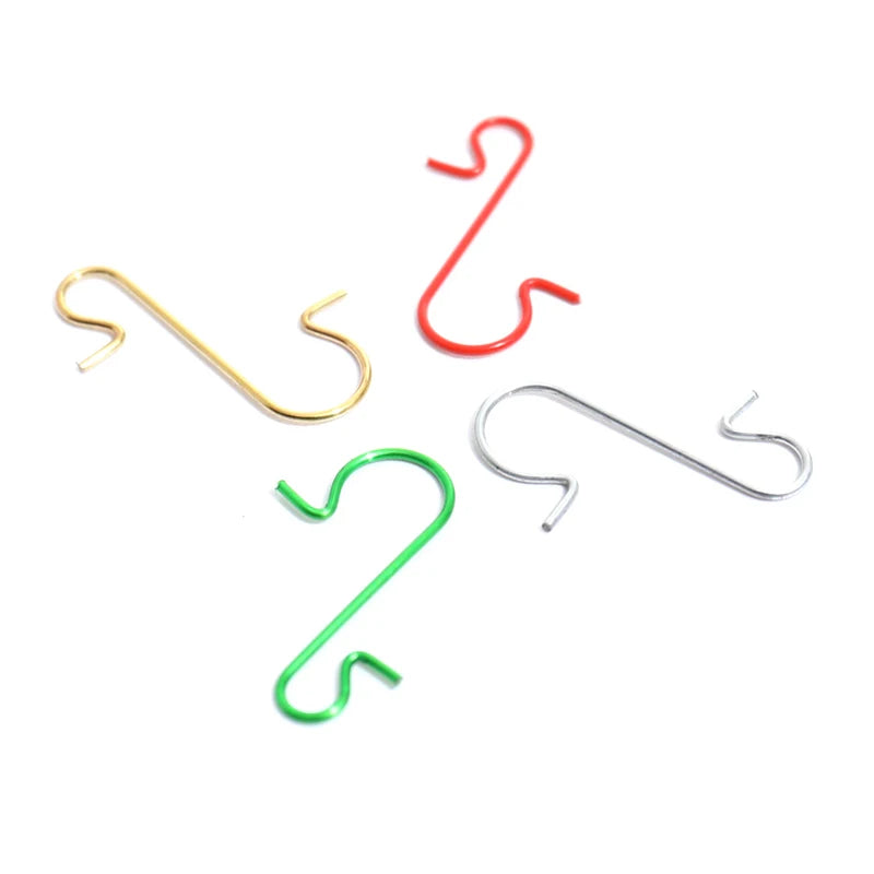 50-Pack Metal S-Hooks for Christmas Tree Ornament Hangers Ornament Hooks QXL