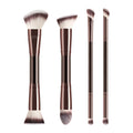 Ronshadow 4-Pc Double-Ended Makeup Brush Set | Face & Eye Makeup Brush Set QXL Coffee