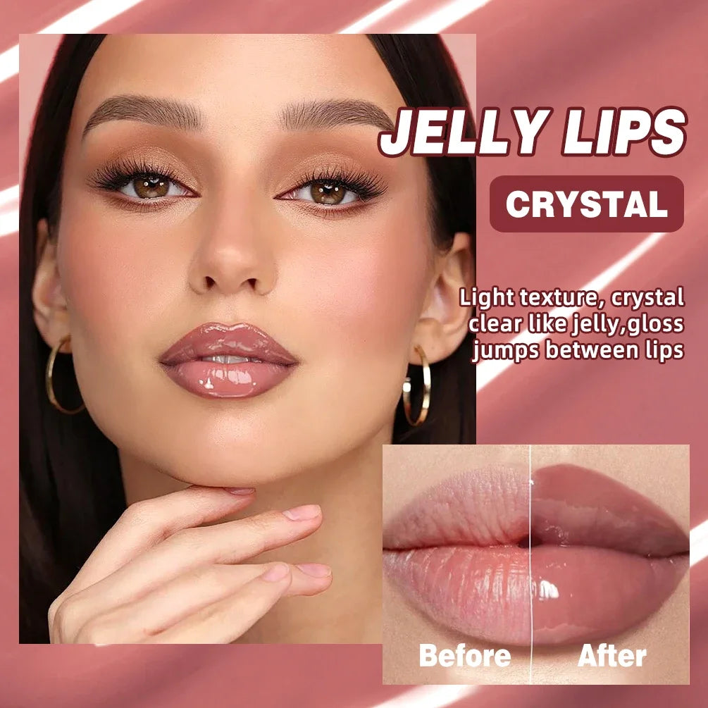 QIBEST Jelly Lip Oil Balm – Tinted Gloss & Hydrating Lip Stain Tinted Lip Gloss QXL