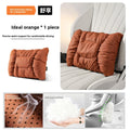 Car Neck & Lumbar Pillow Set | Breathable Faux Leather Cushions Car Seat Pillow Set QXL Orange Backrest