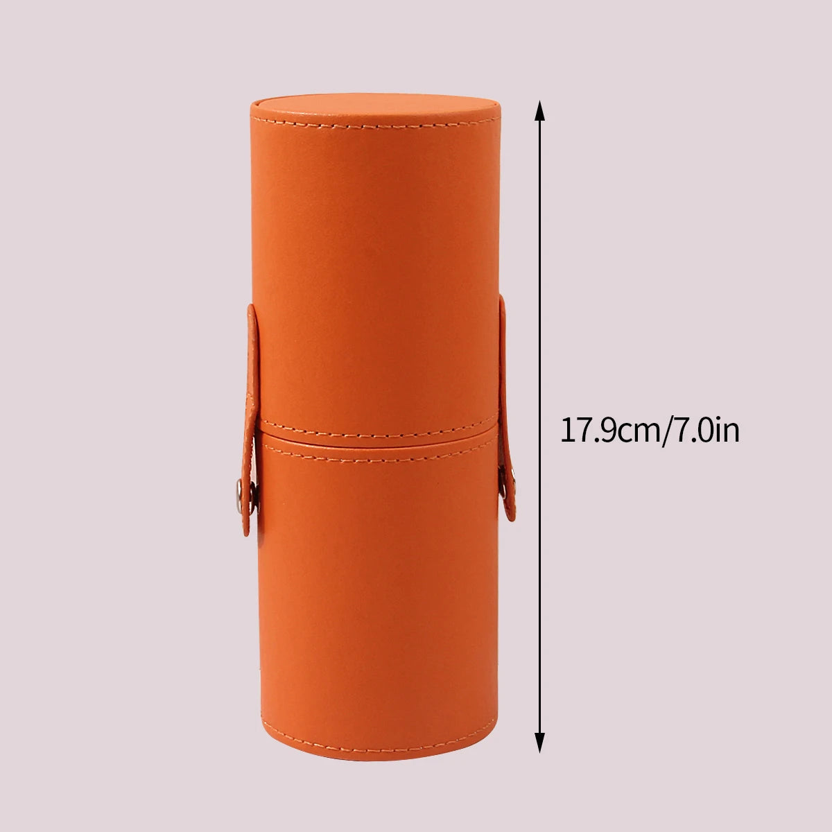 KOSSHOW Portable Makeup Brush Holder Cylinder with Lid – Orange Makeup Brush Holder QXL 18x7cm