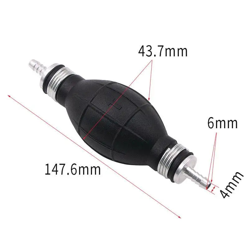 Manual Hand Fuel Pump 6–12mm | Rubber & Aluminum Alloy Manual Fuel Pump QXL 6mm black