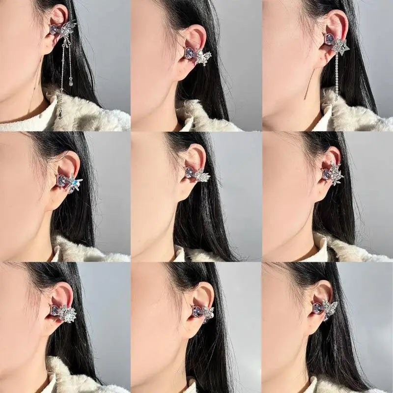 Rhinestone Earphone Ear Clips | 1 Pair Zinc Alloy Buckle Earphone Accessory Clip QXL