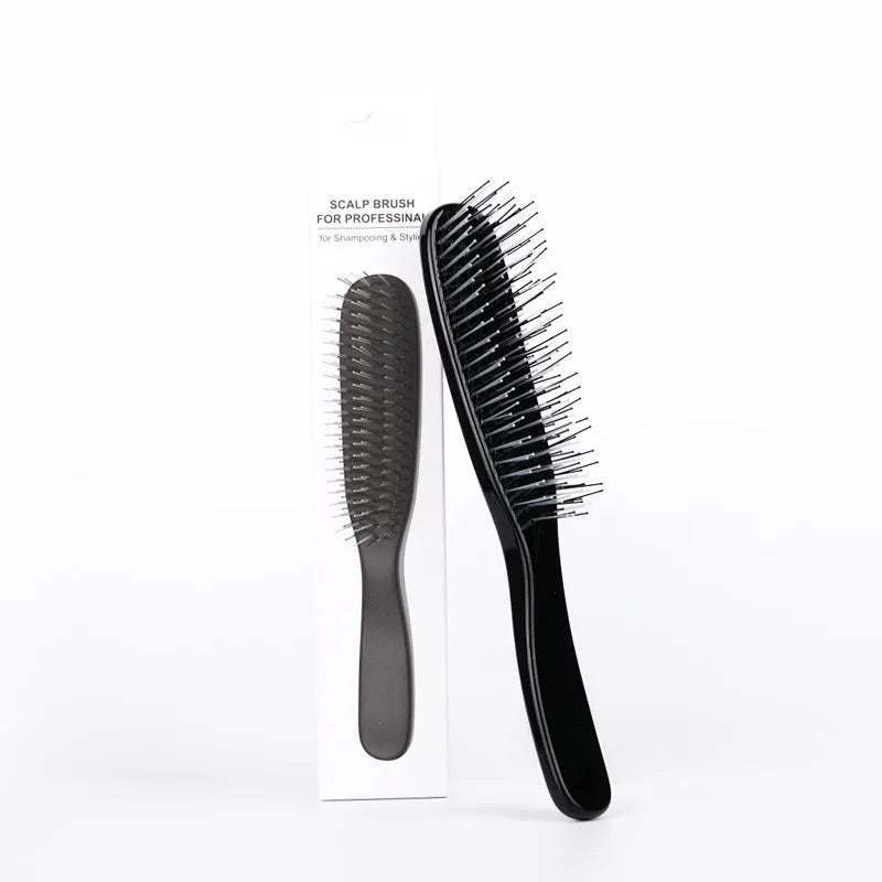 Rose Gold Scalp Massage Brush | Detangling Shampoo Comb Scalp Massage Brush QXL Black