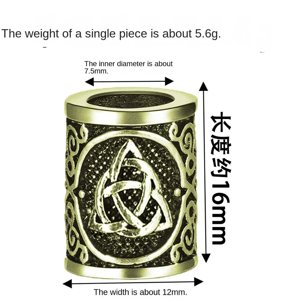 5-Pack Viking Rune Dreadlock & Beard Beads | DIY Braiding Hair & Beard Beads QXL