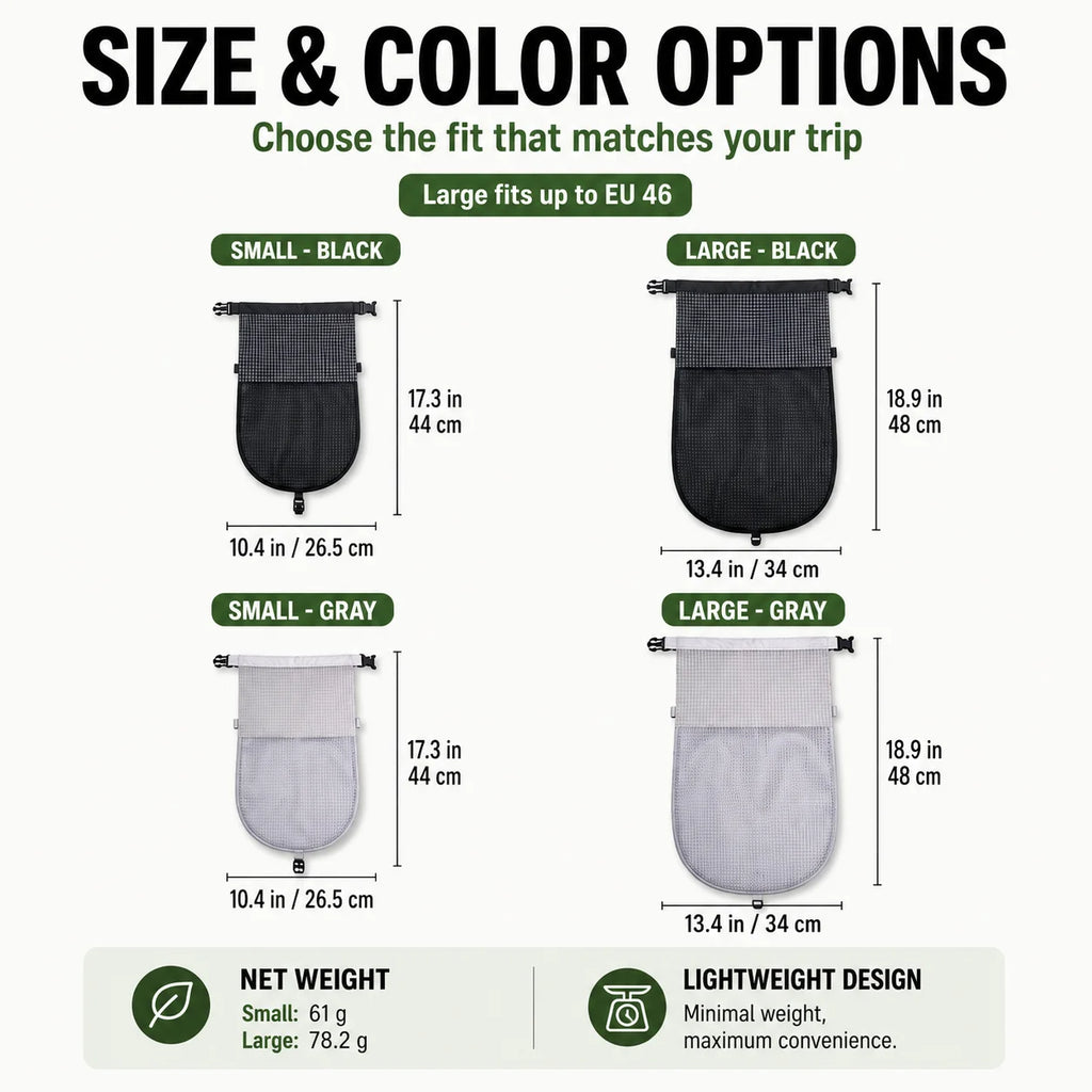 Hiking Backpack External Shoe Bag | Waterproof Mesh Pouch Backpack Shoe Pouch QXL