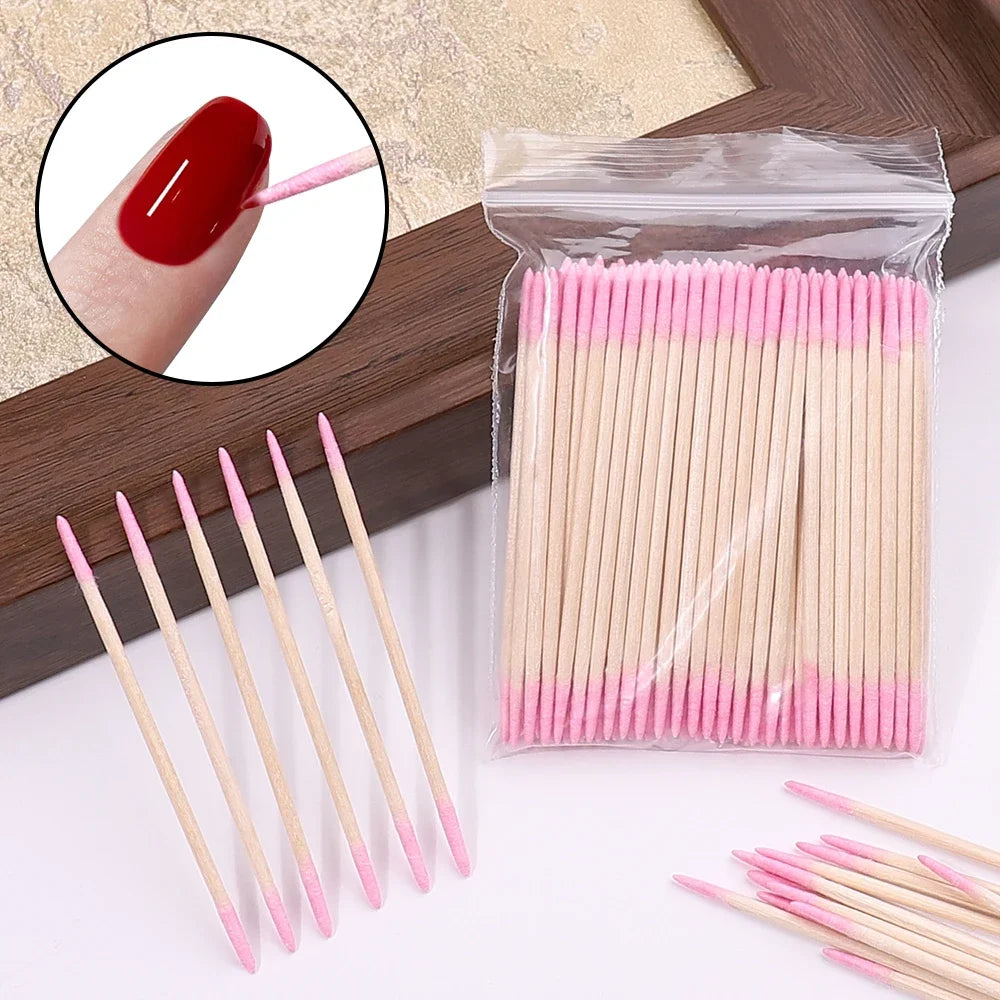 Wooden Cotton Swab Nail Polish Corrector Sticks | 1–10 Pack Nail Corrector Swabs QXL