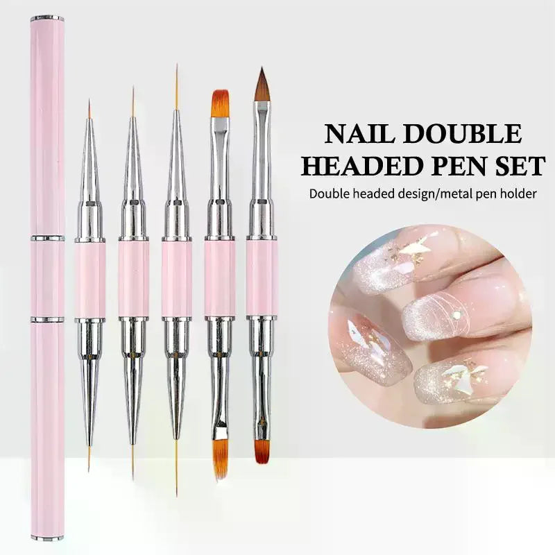 Dual-Ended Nail Art Liner Brush | UV Gel & Acrylic Tool Nail Art Brush QXL