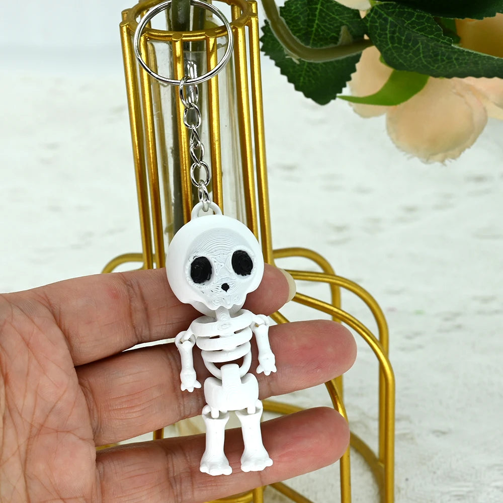 3D Printed Skeleton Animal Keychain & Desktop Ornament Novelty Keychain QXL